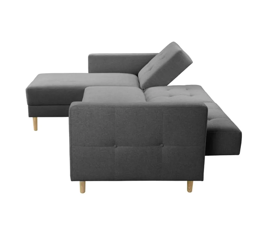 Federkern-Eckschlafsofa »Just Relax« mit Stauraumbank, anthrazit