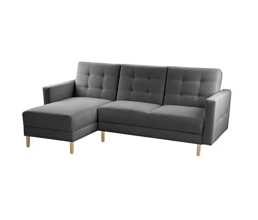 Federkern-Eckschlafsofa »Just Relax« mit Stauraumbank, anthrazit