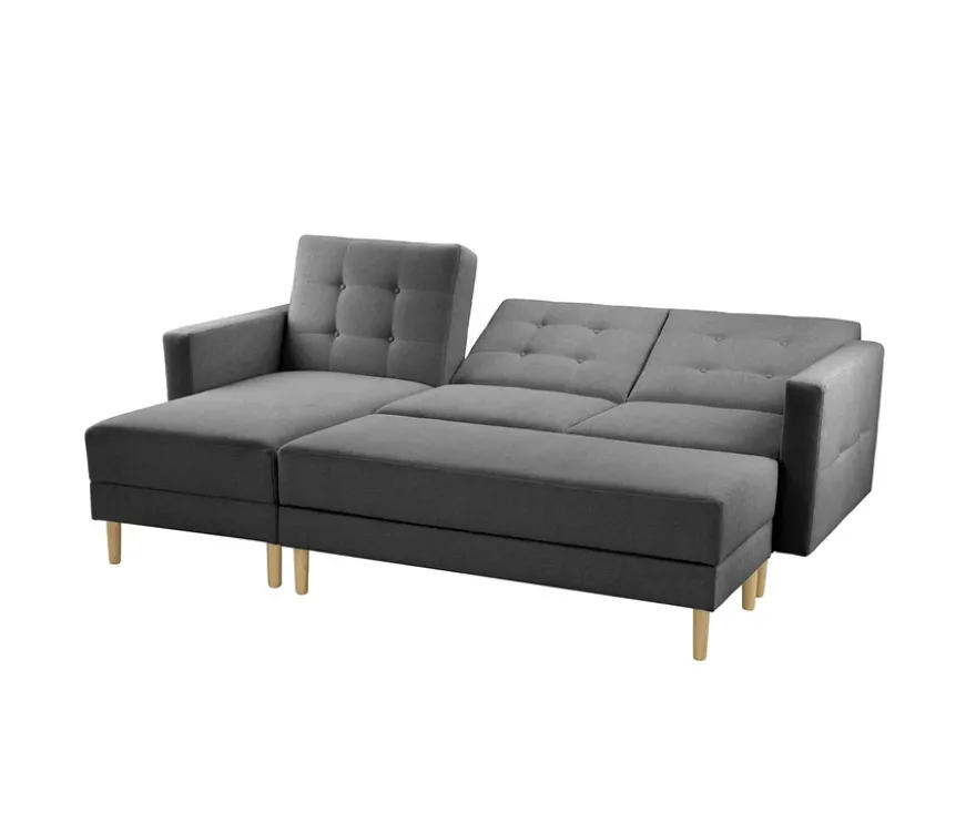 Federkern-Eckschlafsofa »Just Relax« mit Stauraumbank, anthrazit