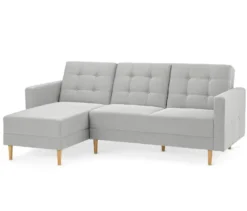 Federkern-Eckschlafsofa »Just Relax« mit Stauraumbank, hellgrau