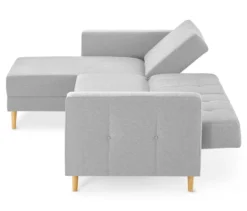 Federkern-Eckschlafsofa »Just Relax« mit Stauraumbank, hellgrau