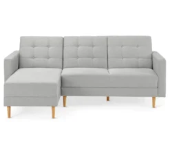 Federkern-Eckschlafsofa »Just Relax« mit Stauraumbank, hellgrau