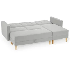 Federkern-Eckschlafsofa »Just Relax« mit Stauraumbank, hellgrau