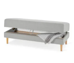 Federkern-Eckschlafsofa »Just Relax« mit Stauraumbank, hellgrau
