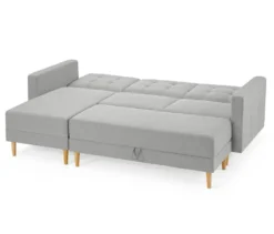 Federkern-Eckschlafsofa »Just Relax« mit Stauraumbank, hellgrau