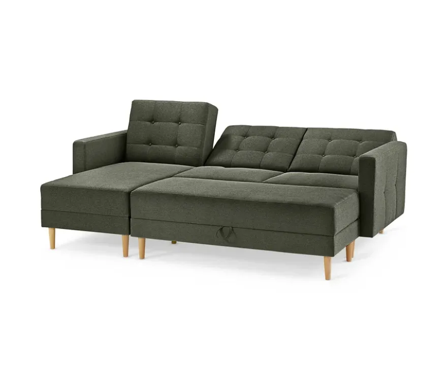 Federkern-Eckschlafsofa »Just Relax« mit Stauraumbank, grün