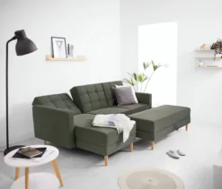 Federkern-Eckschlafsofa »Just Relax« mit Stauraumbank, grün