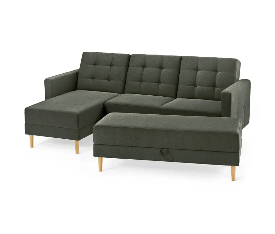 Federkern-Eckschlafsofa »Just Relax« mit Stauraumbank, grün