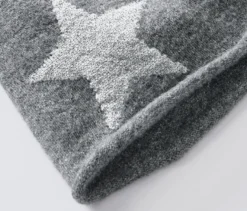 Feinstrick-Beanie mit Glitzer-Stern