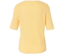 Feinstrick-Cardigan mit Leinen, buttergelb