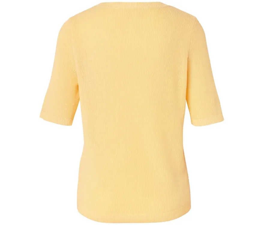 Feinstrick-Cardigan mit Leinen, buttergelb