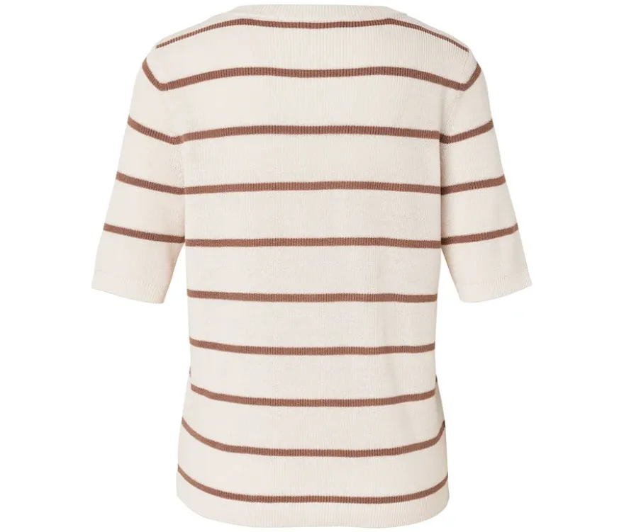 Feinstrick-Cardigan mit Leinen, Streifen