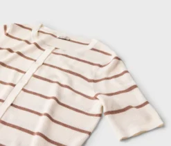 Feinstrick-Cardigan mit Leinen, Streifen