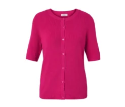 Feinstrick-Cardigan mit Leinen