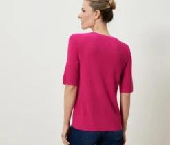 Feinstrick-Cardigan mit Leinen