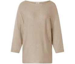 Feinstrickpullover, beige meliert