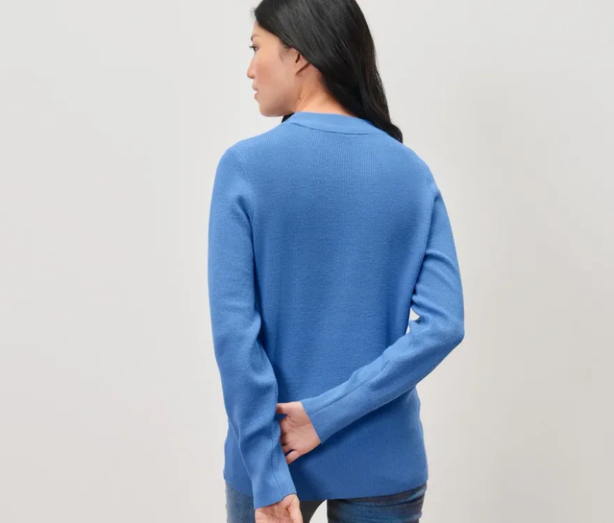 Feinstrickpullover, blau