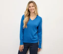 Feinstrickpullover, blau
