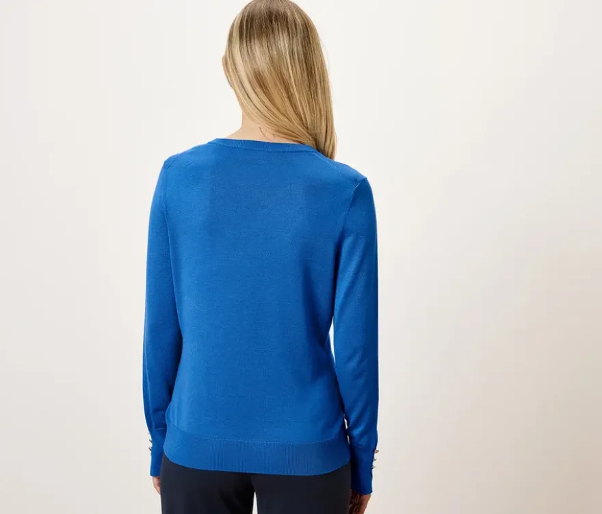 Feinstrickpullover, blau