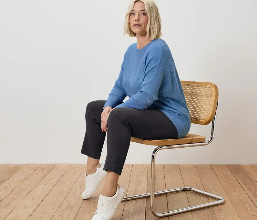 Feinstrickpullover, blau