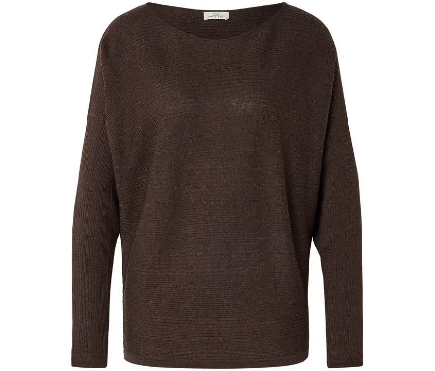 Feinstrickpullover, braun