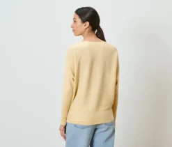 Feinstrickpullover, buttergelb