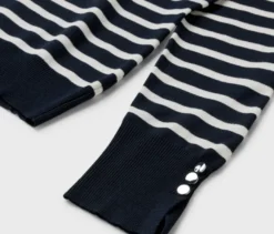 Feinstrickpullover, dunkelblau-weiß gestreift