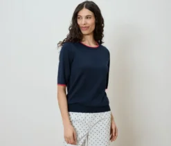 Feinstrickpullover, dunkelblau