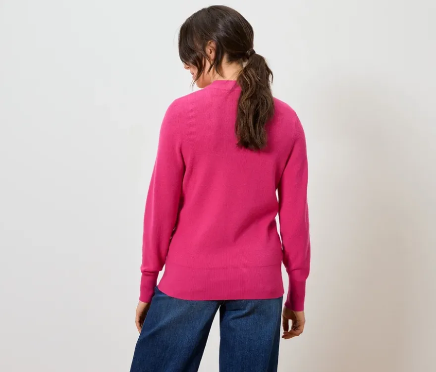 Feinstrickpullover, fuchsia
