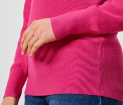 Feinstrickpullover, fuchsia