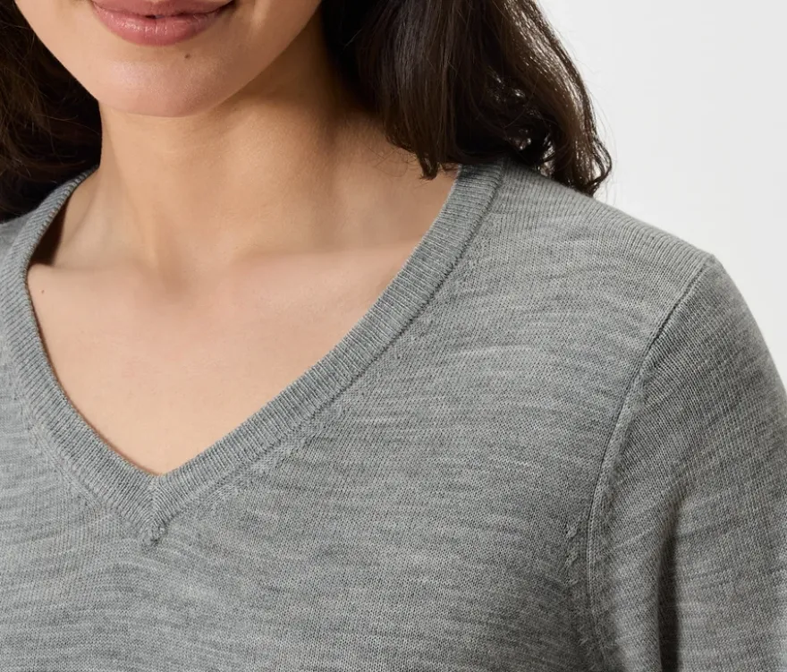 Feinstrickpullover, grau