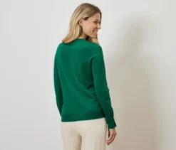 Feinstrickpullover, grün