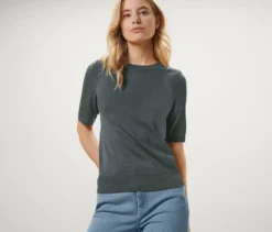 Feinstrickpullover, grün