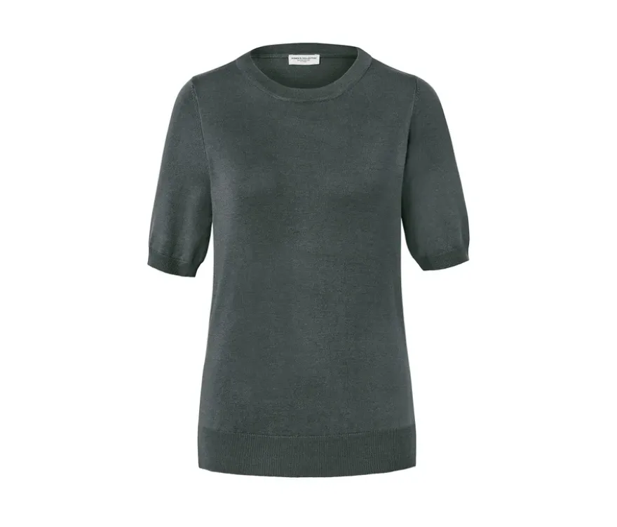 Feinstrickpullover, grün
