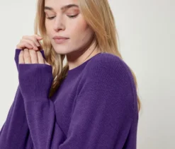 Feinstrickpullover, lila