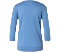 Feinstrickpullover mit Seide, blau