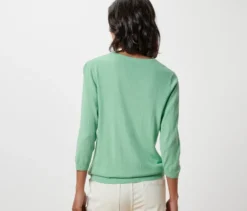 Feinstrickpullover mit Seide, hellgrün