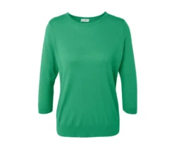 Feinstrickpullover mit Seide, grün