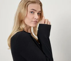 Feinstrickpullover, schwarz