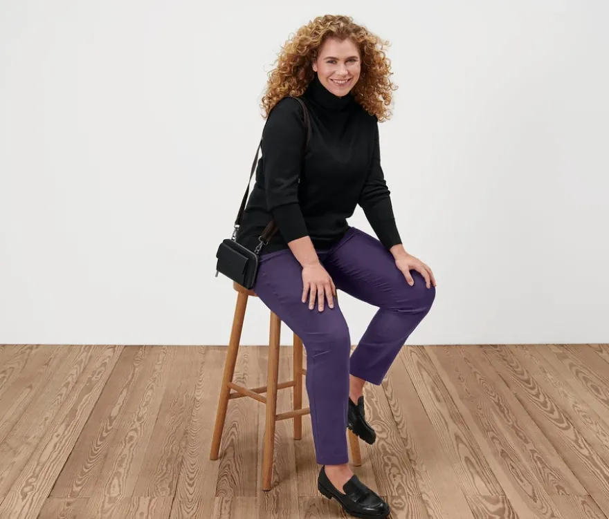 Feinstrick-Rollkragenpullover, schwarz
