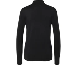 Feinstrick-Rollkragenpullover, schwarz