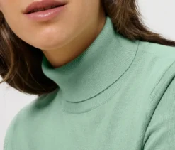 Feinstrick-Rollkragenpullover, mint