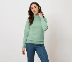 Feinstrick-Rollkragenpullover, mint