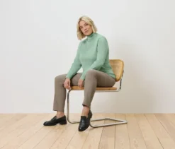 Feinstrick-Rollkragenpullover, mint