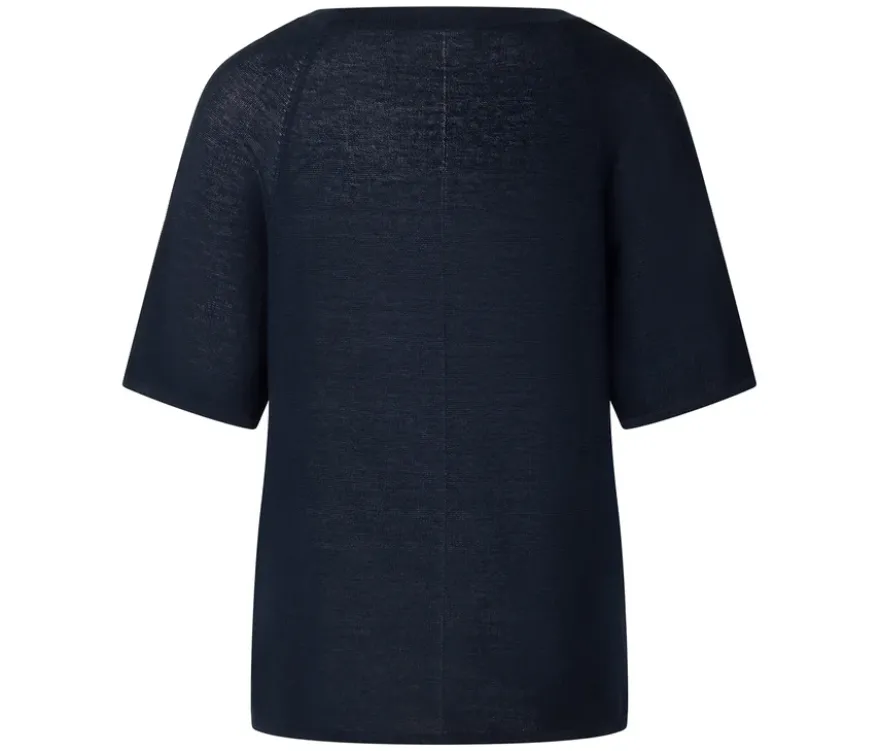 Feinstrick-Shirt, dunkelblau