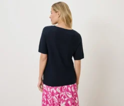 Feinstrick-Shirt, dunkelblau