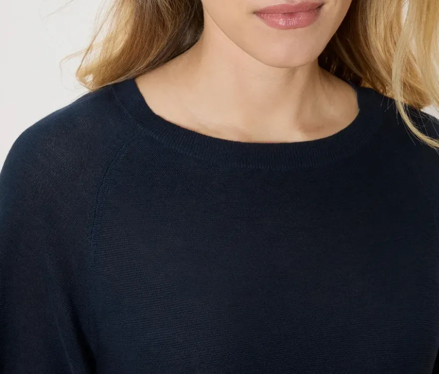 Feinstrick-Shirt, dunkelblau