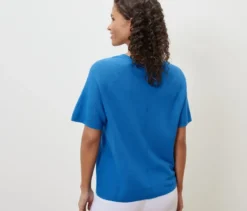 Feinstrick-Shirt, kobaltblau