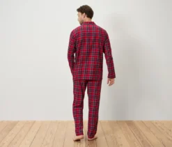 Flanell-Pyjama-Set, rot