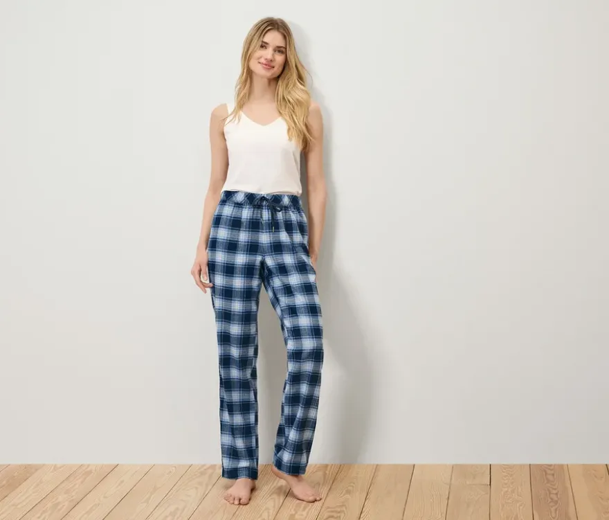 Flanell-Relaxhose, blau